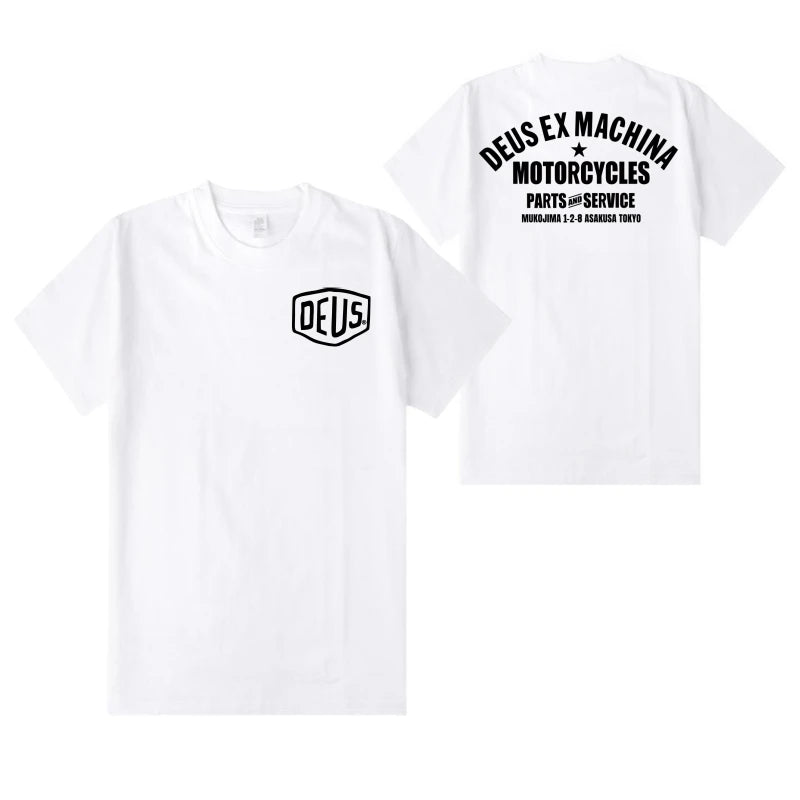 2024 Unisex Harajuku DEUS EX MACHINA T-Shirt Hip Hop Oversized Streetwear Vintage Printed Short Sleeve Summer Cotton Male Tops