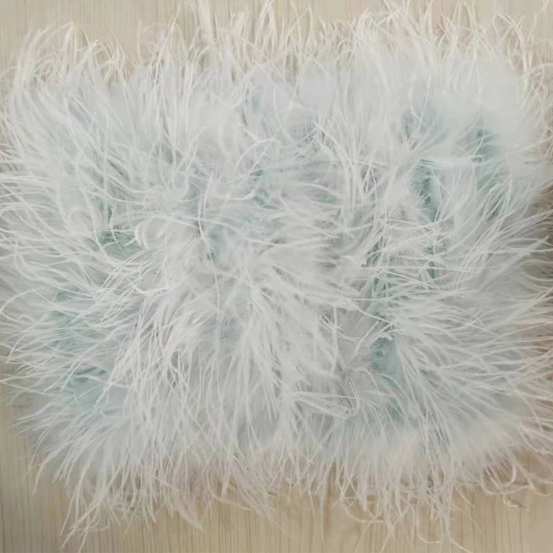 True ostrich feather Multicolor Mini Skirt Elastic Waist  Sexy Clothing Club Party Dance Rave Short Skirt Note select 3 colors