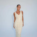 3D Floral Maxi Evening Dress