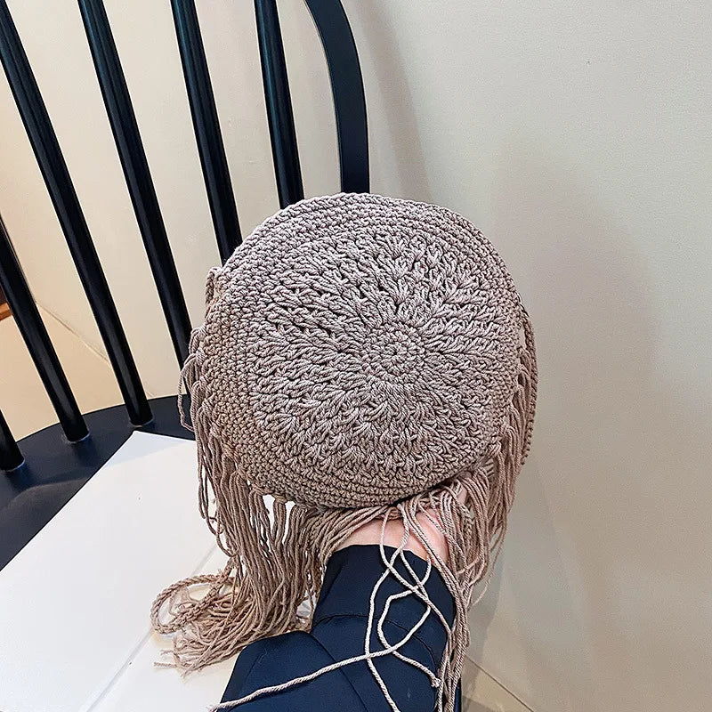 Handmade Cotton Woven Tassel Crossbody Bag for Women
