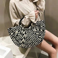 Round Bucket Straw Rattan Handbag