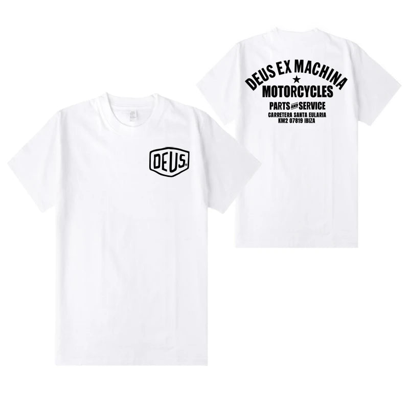 2024 Unisex Harajuku DEUS EX MACHINA T-Shirt Hip Hop Oversized Streetwear Vintage Printed Short Sleeve Summer Cotton Male Tops