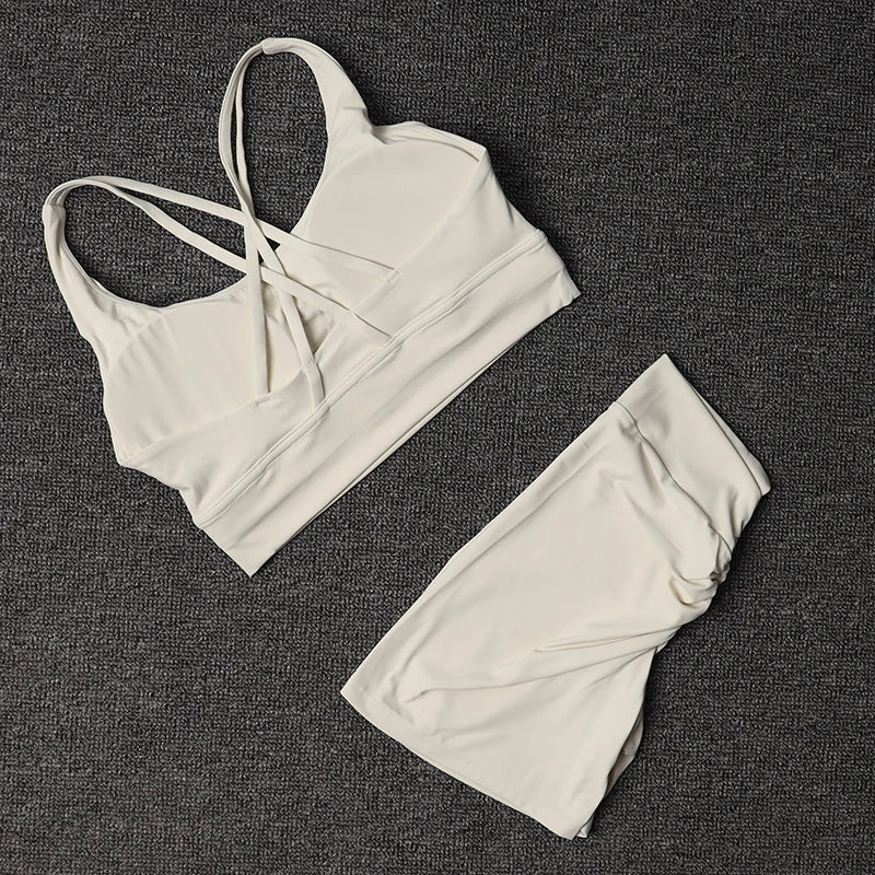 V-Back Sports Bra & High Waist Shorts Set