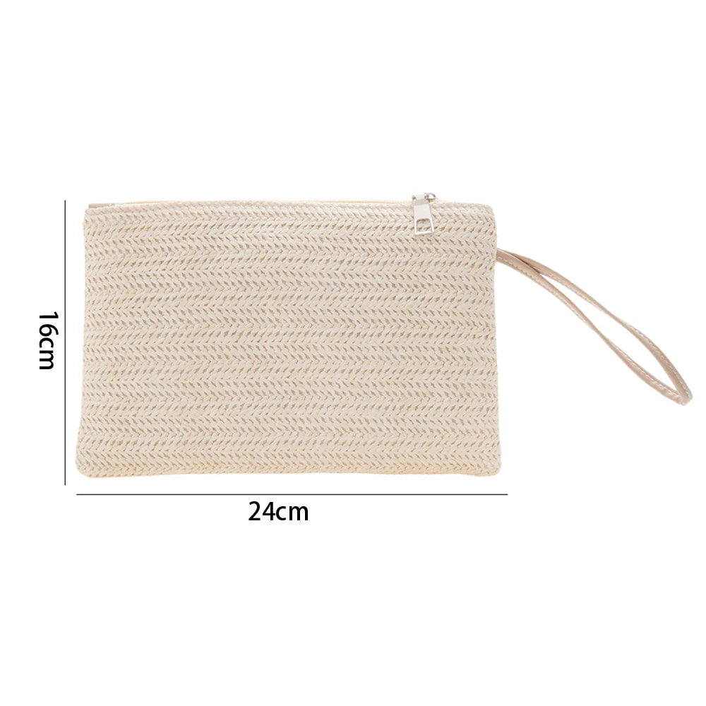 Straw Envelope Clutch Beach Bag for Women