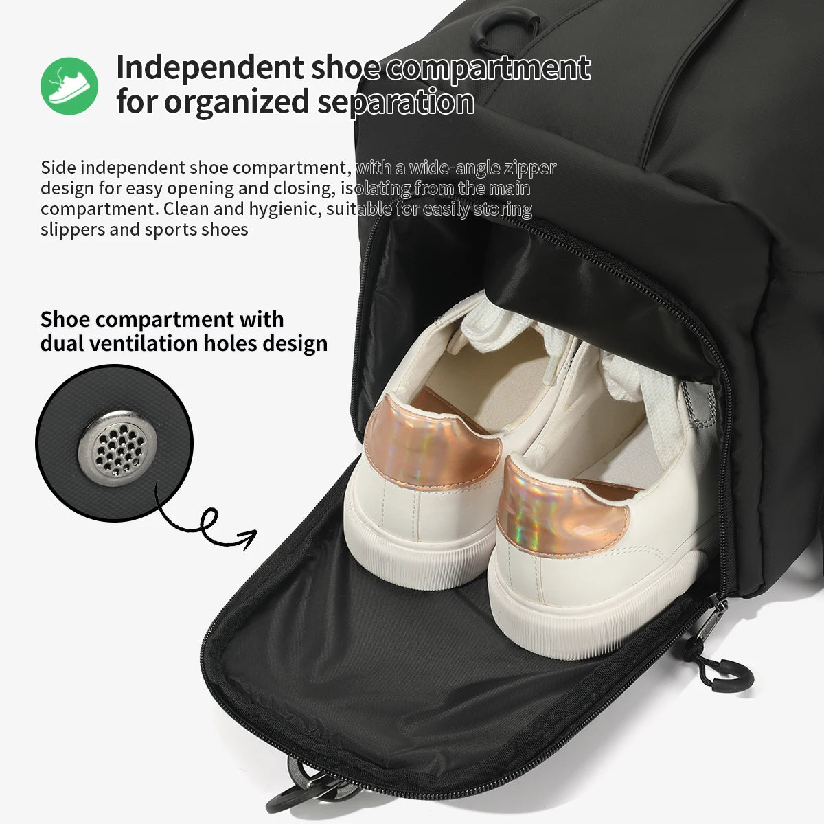 Women's Sports Gym Duffel Bag with Shoe Compartment