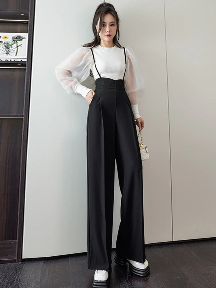 High Waist Straight Leg Jumpsuit