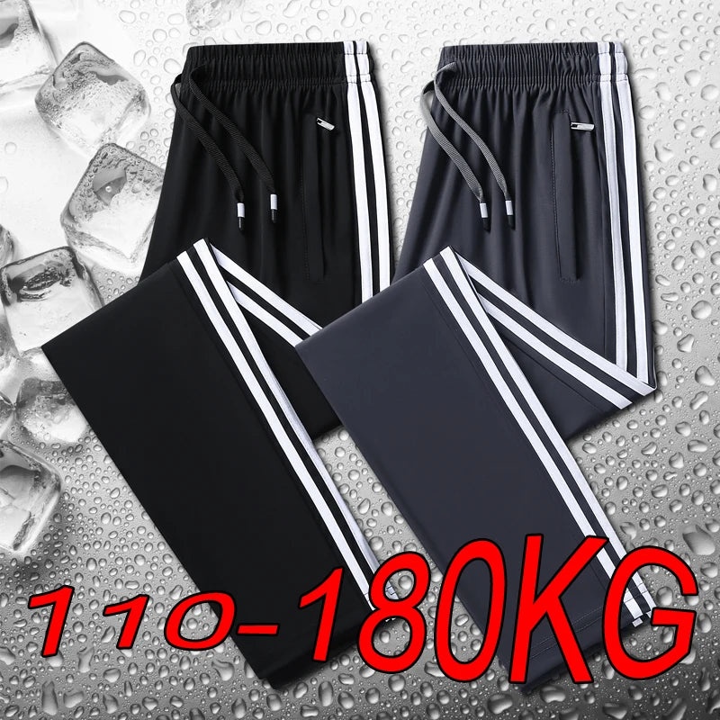 Ice Silk Casual Jogger Trousers