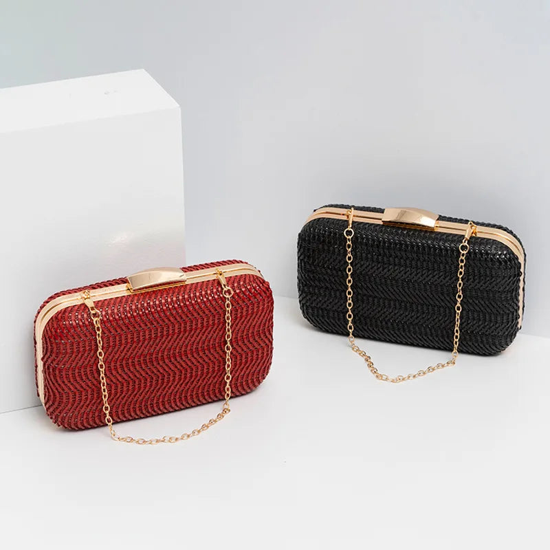 Casual Woven Straw Clutch Shoulder Bag for Women