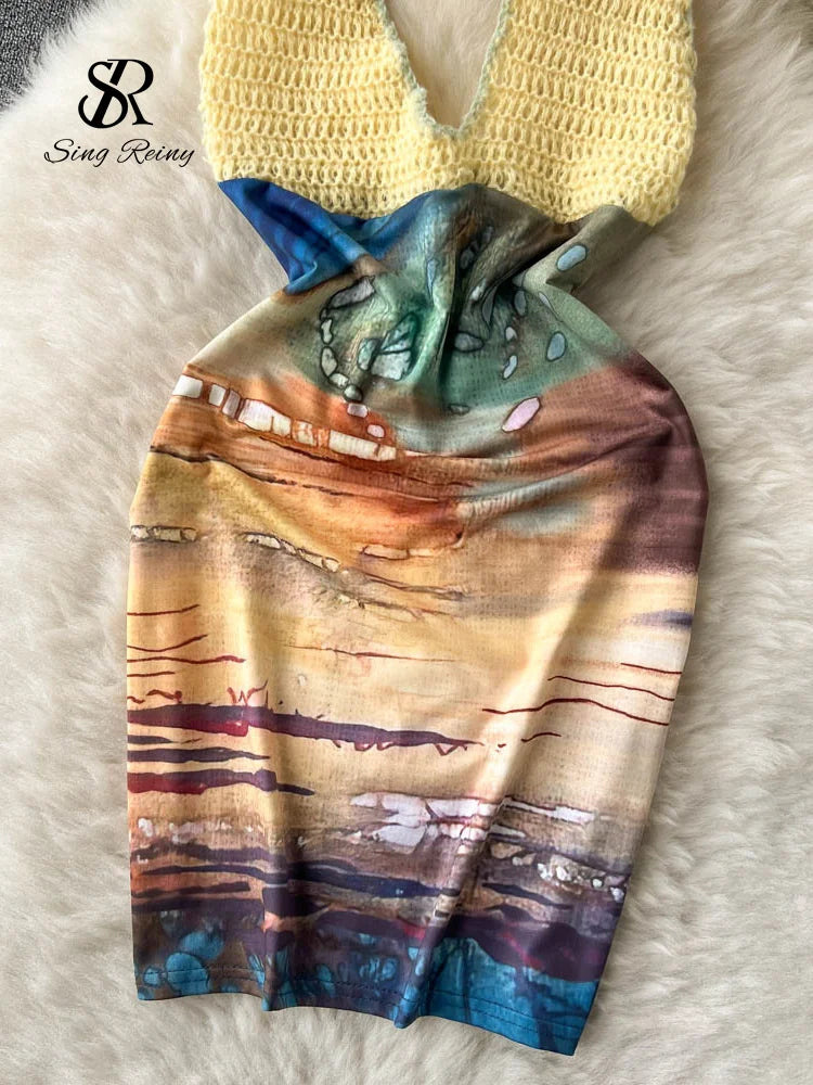 Bohemian Halter Knit Sundress