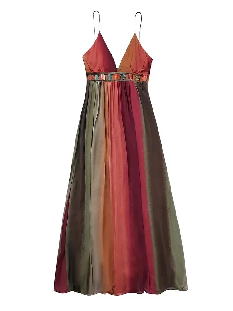 Y2K Halter Bandage Maxi Dress