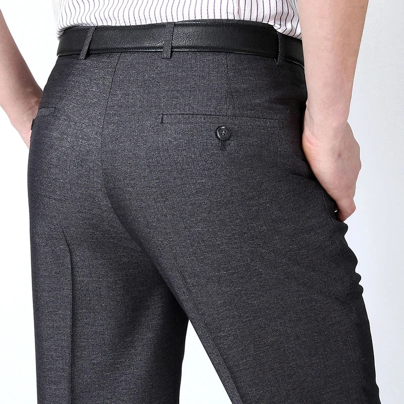Big Size 29-56 Summer 2023 Wrinkle-Resistant Black Suit Pants Mens Clothing Baggy Double Pleated Classic Dress Pants Trousers