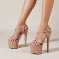 Super Ultra-High Heels Sexy Buckle Strap Pumps