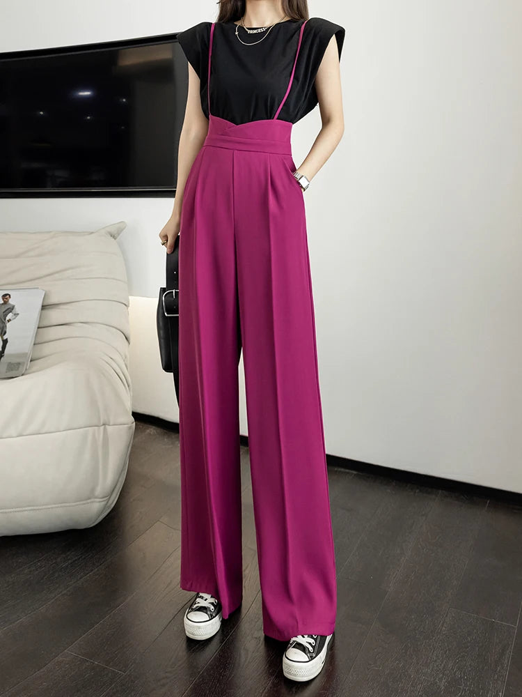 High Waist Straight Leg Jumpsuit