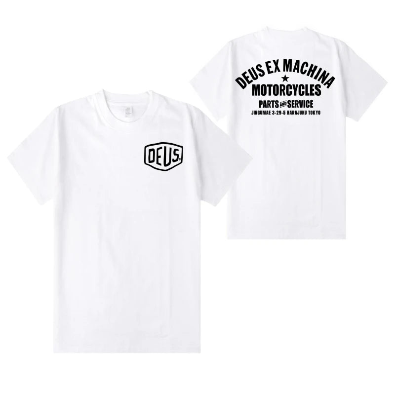 2024 Unisex Harajuku DEUS EX MACHINA T-Shirt Hip Hop Oversized Streetwear Vintage Printed Short Sleeve Summer Cotton Male Tops