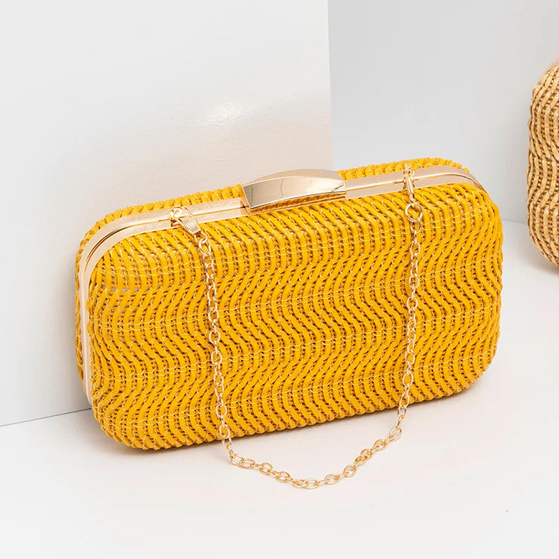 Casual Woven Straw Clutch Shoulder Bag for Women
