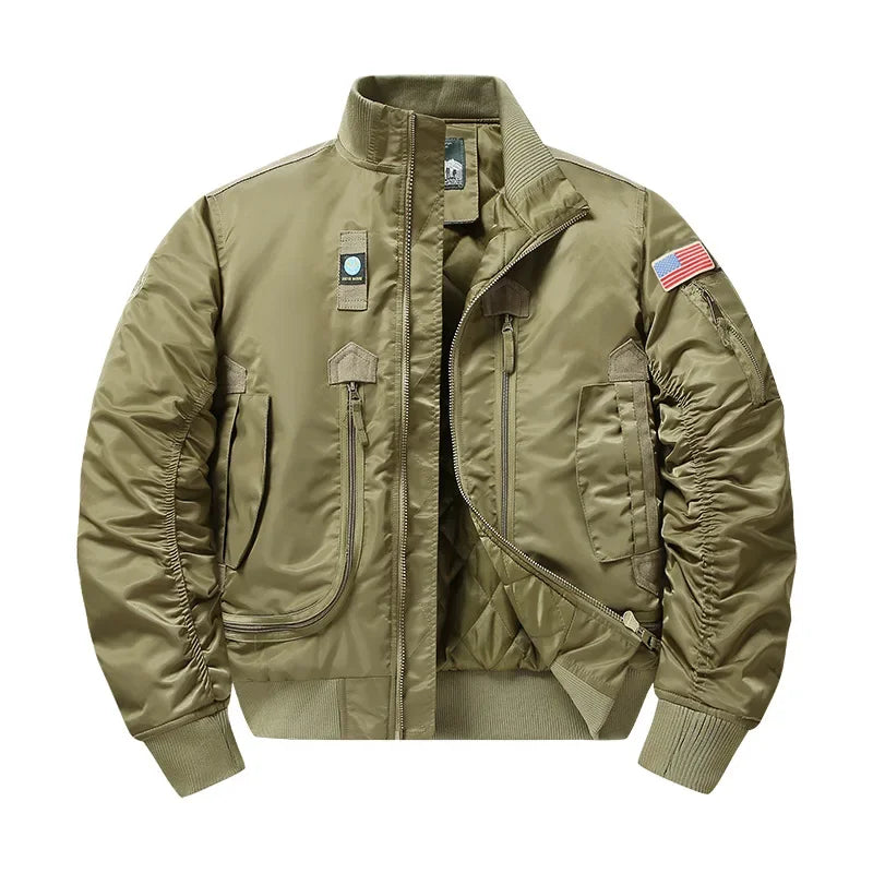 Autumn/Winter New Cotton Thickened Work Uniform Air Force Loose Fit Plus Size Casual Jacket Baseball Uniform Flight Attendant