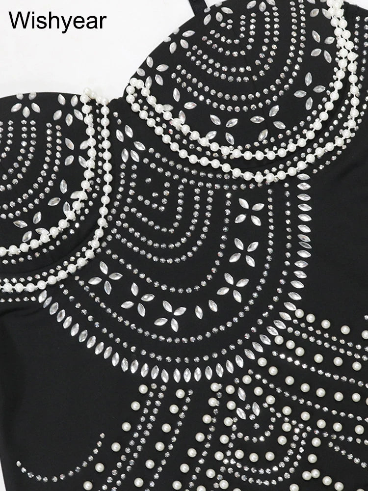 Crystal Rhinestone Embellished Evening Gown