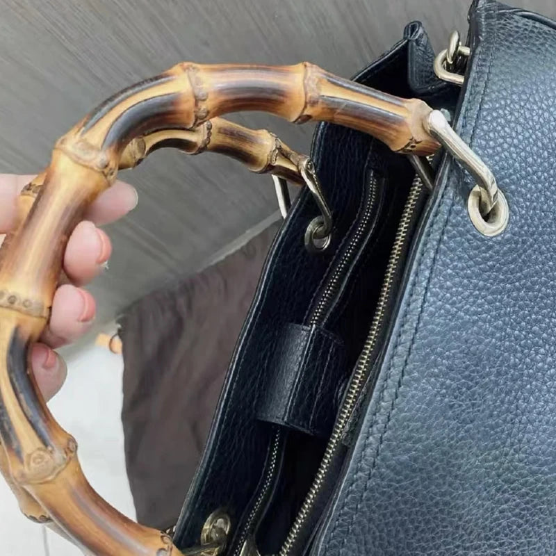 England Style Tote Bag with Bamboo Handle