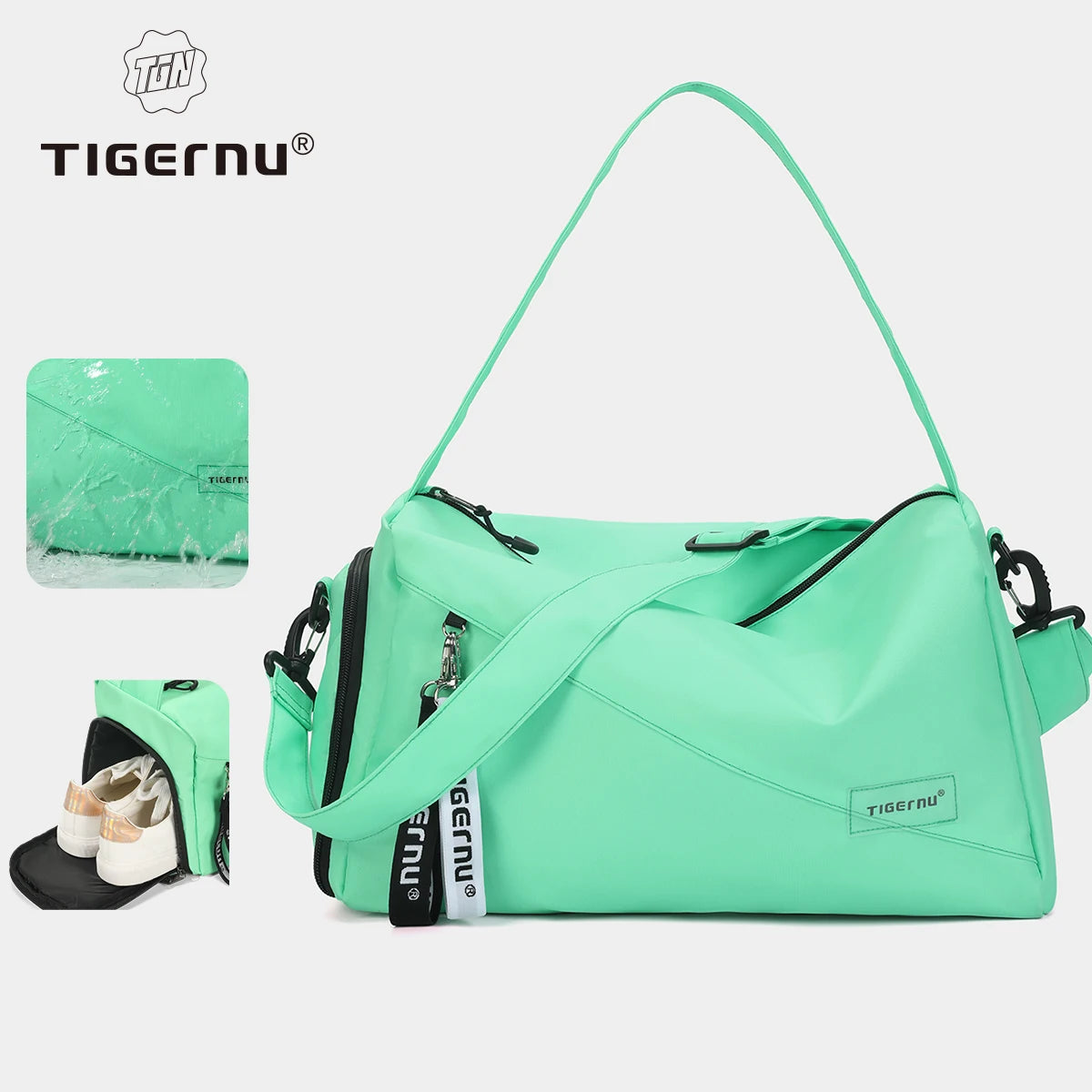 Women's Sports Gym Duffel Bag with Shoe Compartment
