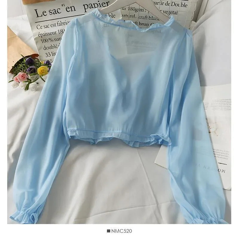Lace Bow Ruffle Sun-Protection Cardigan