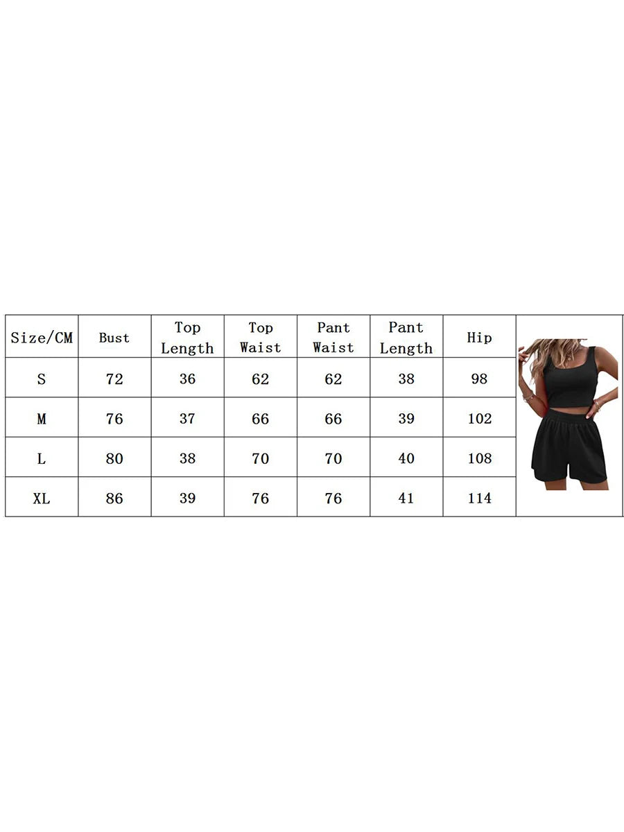 Ribbed Crop Tank & Drawstring Shorts Set