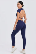 Cross Backless Sporty 2 Piece Set For Women
