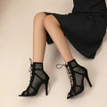 Sexy High Heels Hollow Black Net shoes