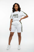 Letter Print T-Shirt & Shorts Set