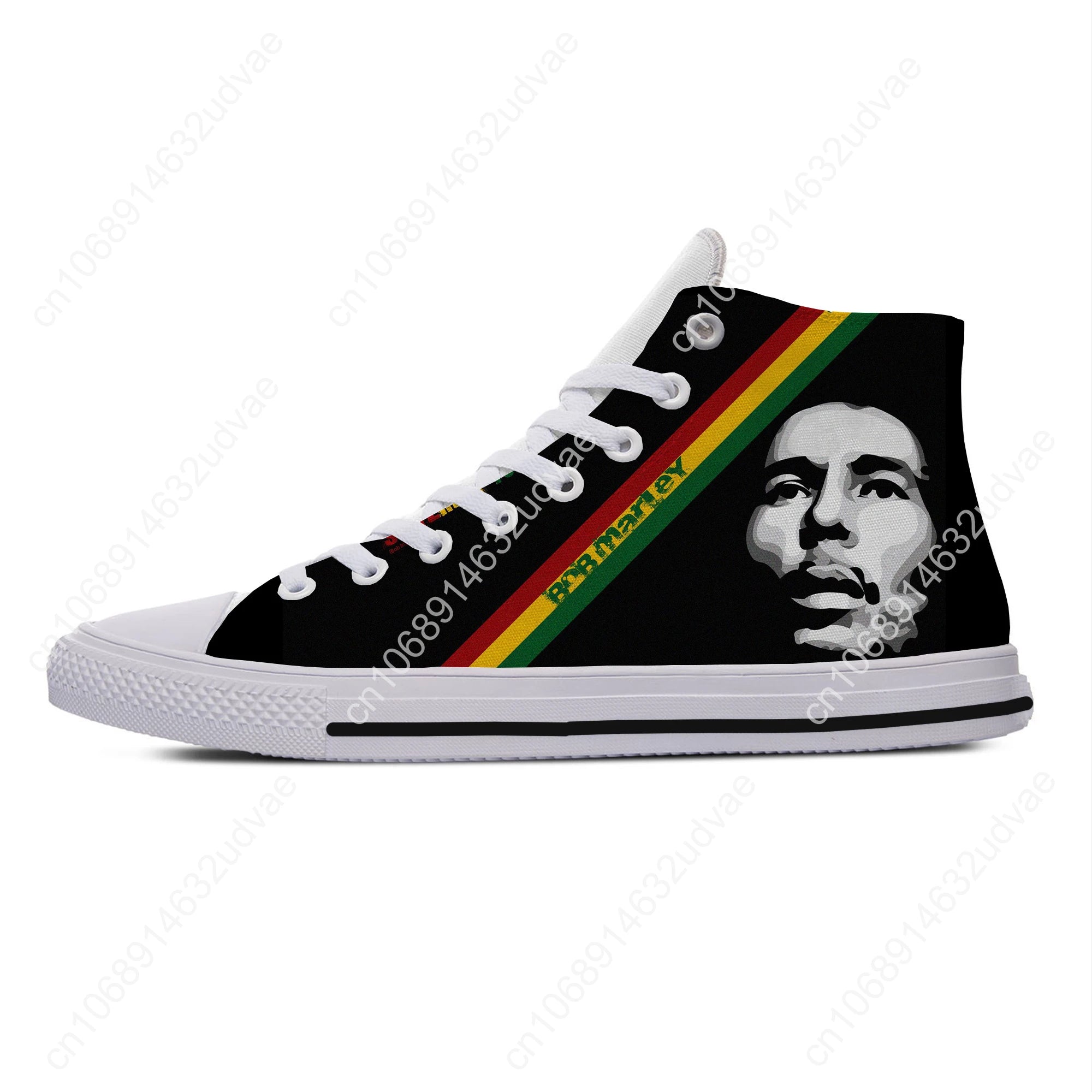 Hot Summer Legend Bob Marley Reggae Music Novelty Design Lightweight High Top Canvas Shoes Men Women Casual Breathable Sneakers