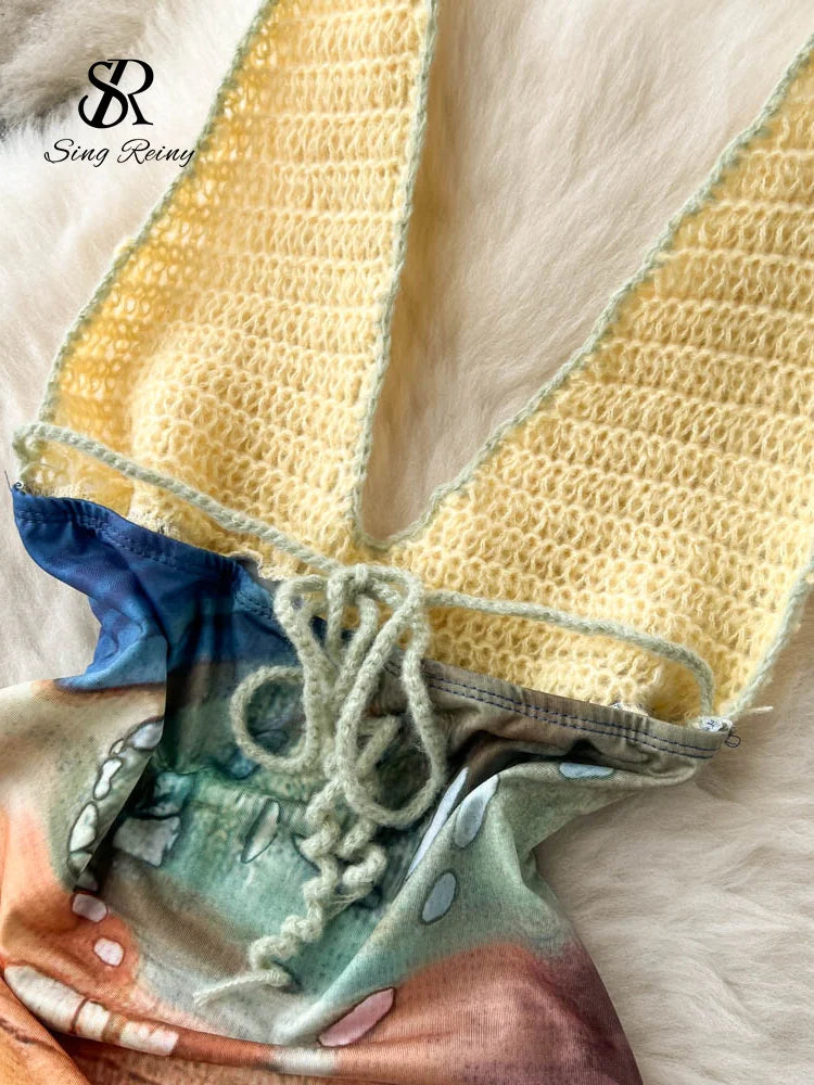 Bohemian Halter Knit Sundress