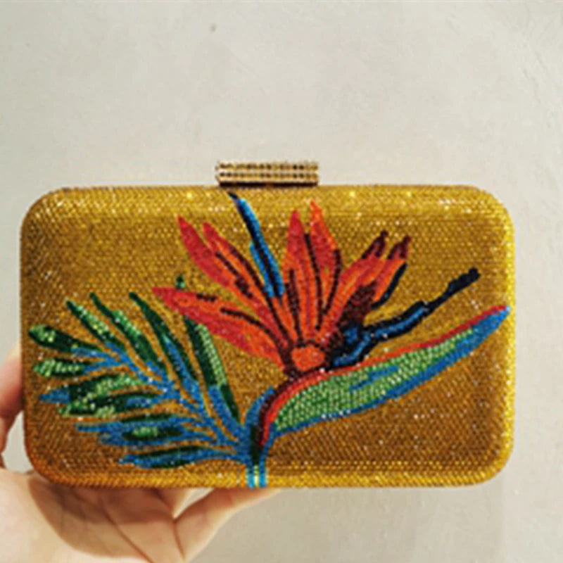 Flower Crystal Evening Bag for Women