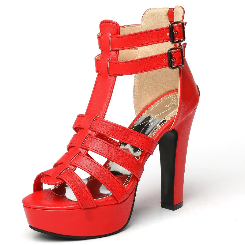 High Heels Summer Shoes for Women Gladiator Sandals Platform 2025 Large Size 44 45 50 Peep Toe Party Dance