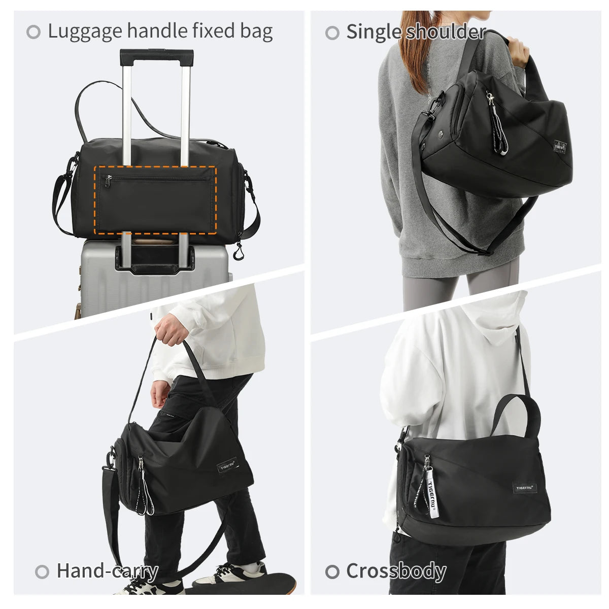 Women's Sports Gym Duffel Bag with Shoe Compartment