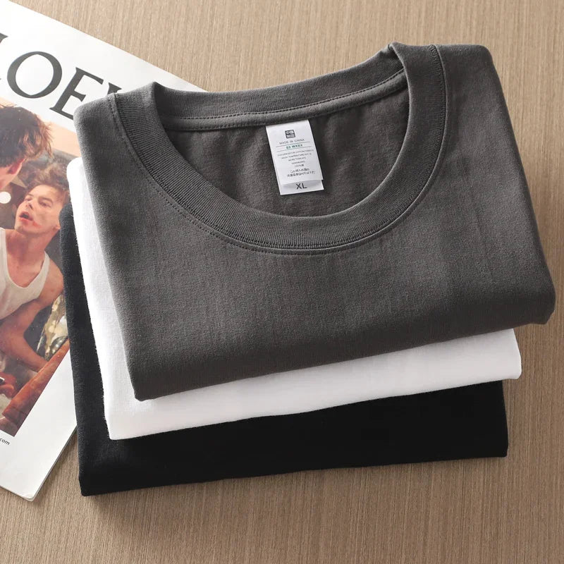 2pcs Solid Color Cotton Vest Men's White O-Neck Loose Sleeveless T-shirt Basic Models All-match Sports Running Tank Tops