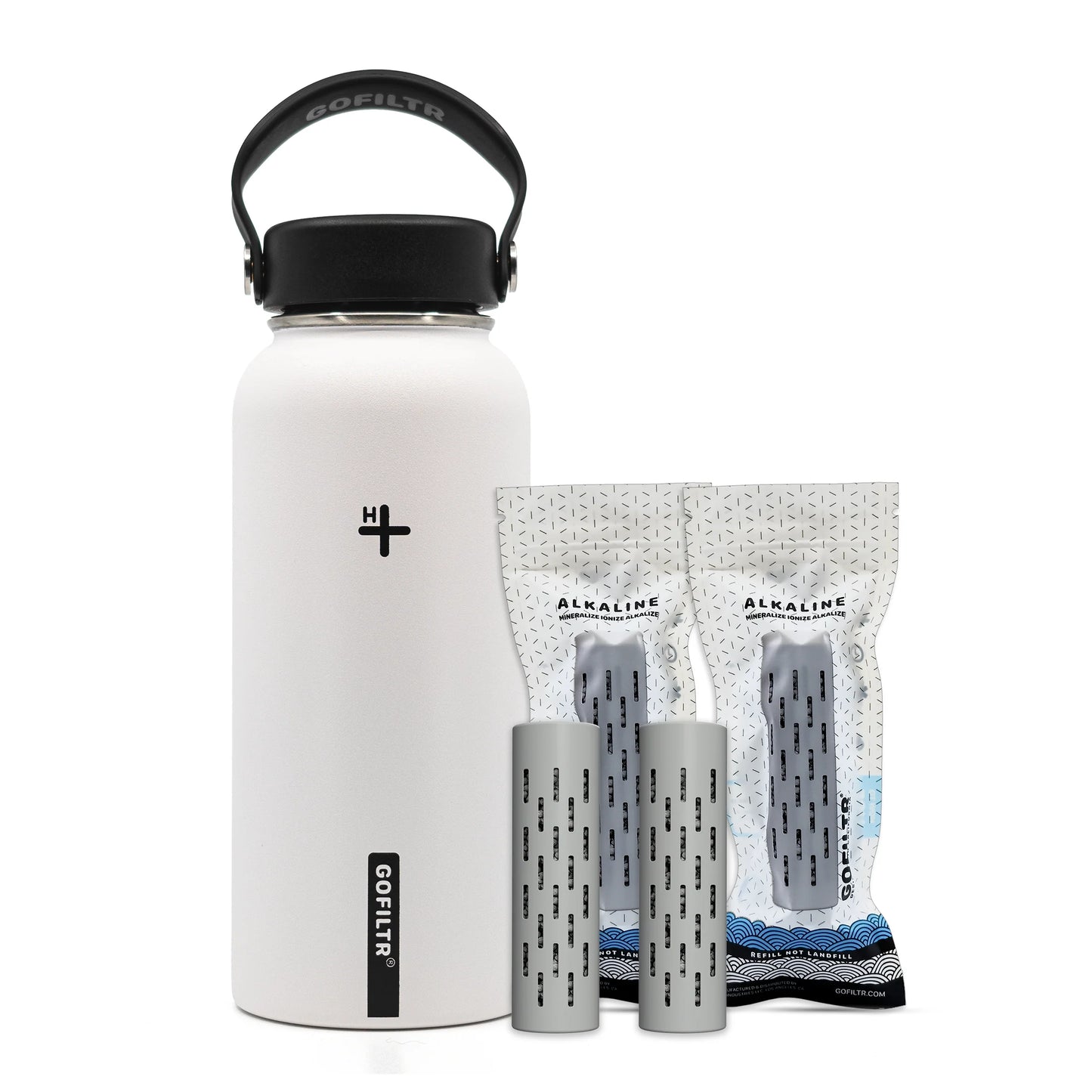 32 Oz Insulated Alkaline Water Bottle - Generates 9.5 pH Alkaline Water