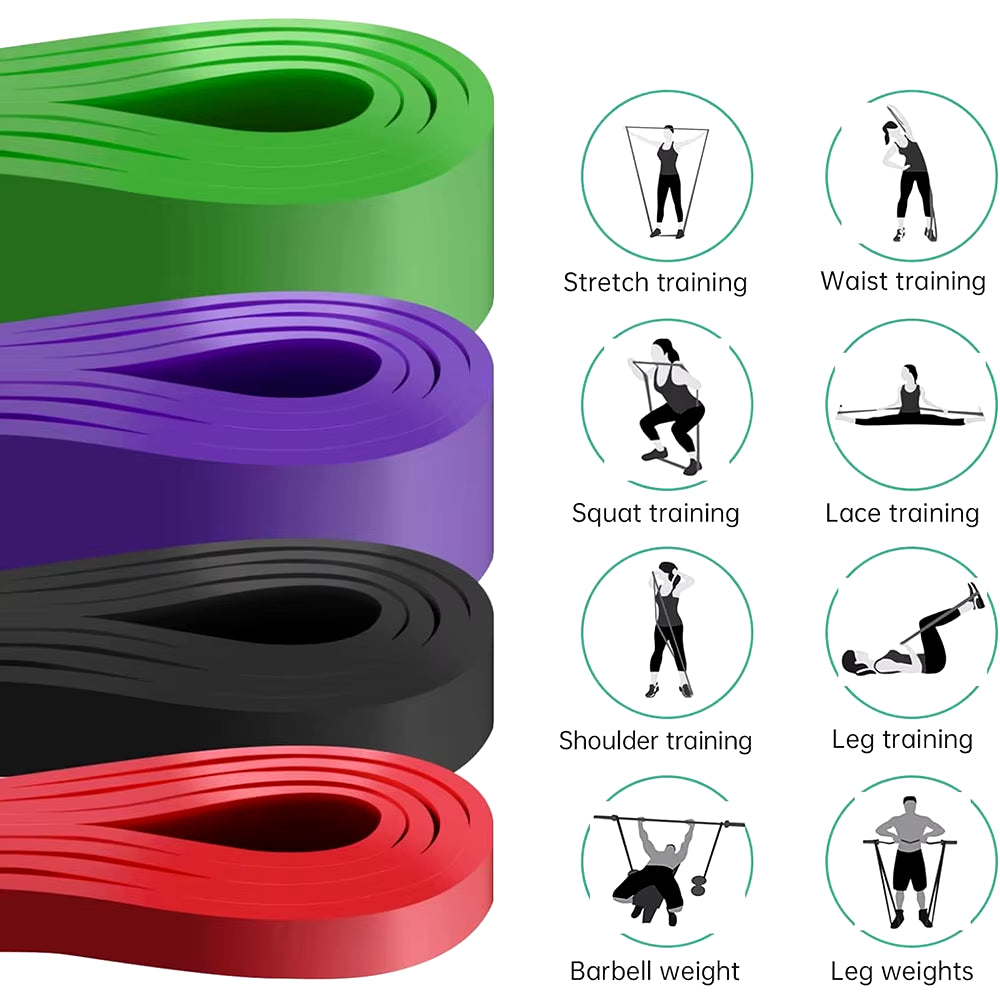 Heavy-Duty Latex Resistance Bands for Pull-Up Assistance and Pilates Workouts - Ideal for Home Fitness and Body Shaping