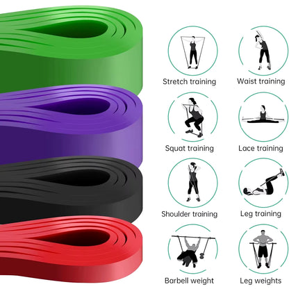 Heavy-Duty Latex Resistance Bands for Pull-Up Assistance and Pilates Workouts - Ideal for Home Fitness and Body Shaping