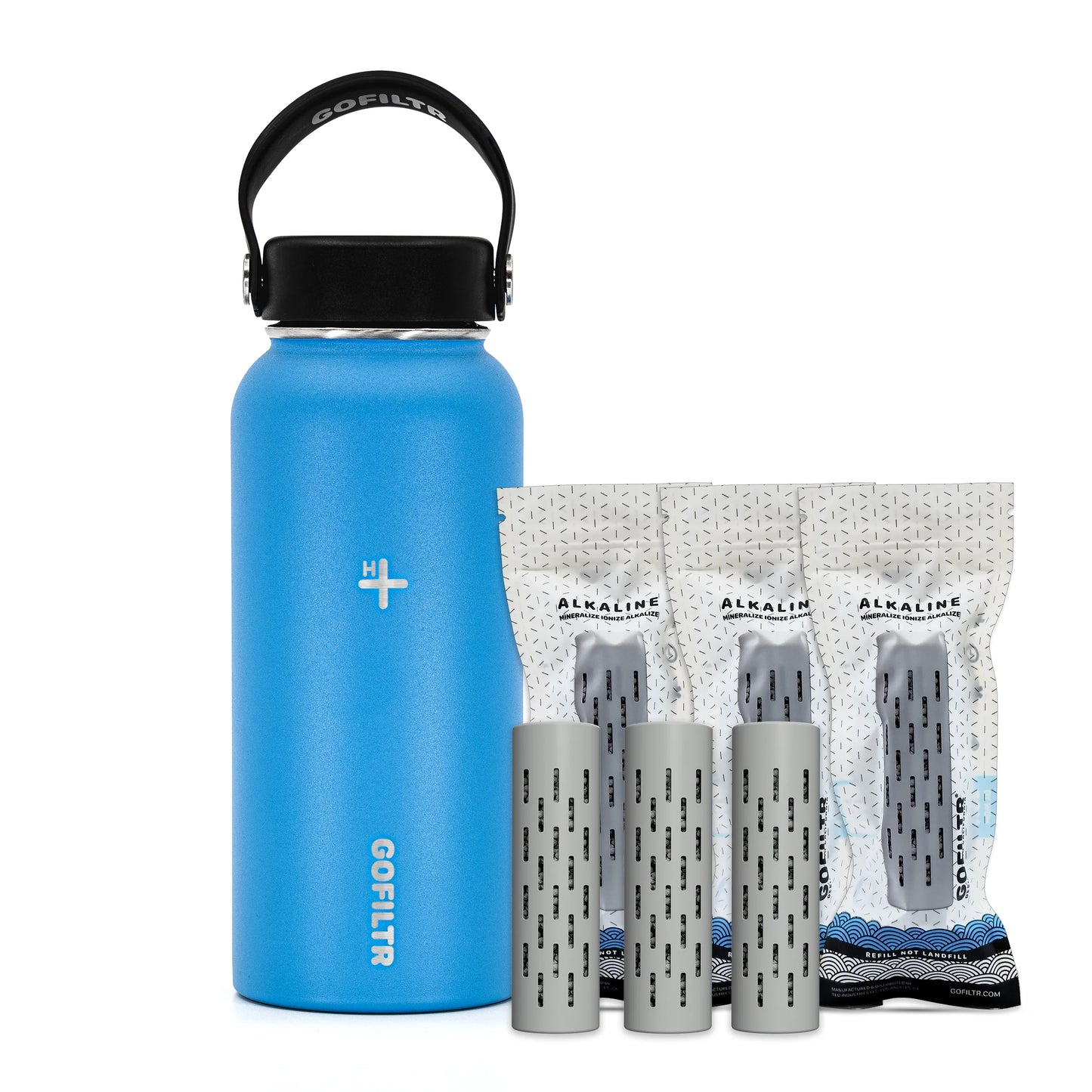 32 Oz Insulated Alkaline Water Bottle - Generates 9.5 pH Alkaline Water