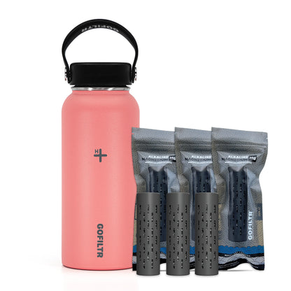 32 Oz Insulated Alkaline Water Bottle - Generates 9.5 pH Alkaline Water