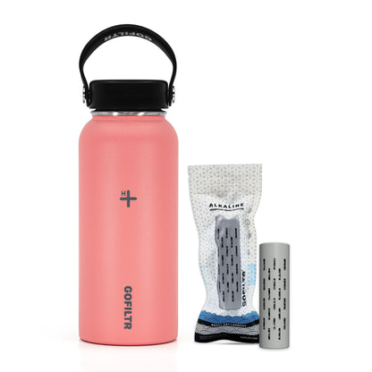 32 Oz Insulated Alkaline Water Bottle - Generates 9.5 pH Alkaline Water