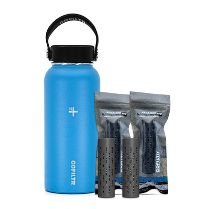32 Oz Insulated Alkaline Water Bottle - Generates 9.5 pH Alkaline Water