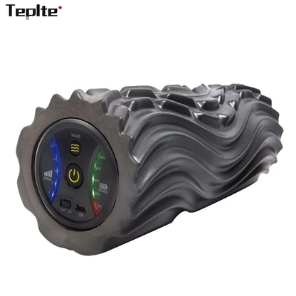 Electric Foam Roller with Vibration Massage – 4 Speed Rechargeable Column for Deep Tissue Muscle Relaxation – Ideal for Home Gym and Yoga