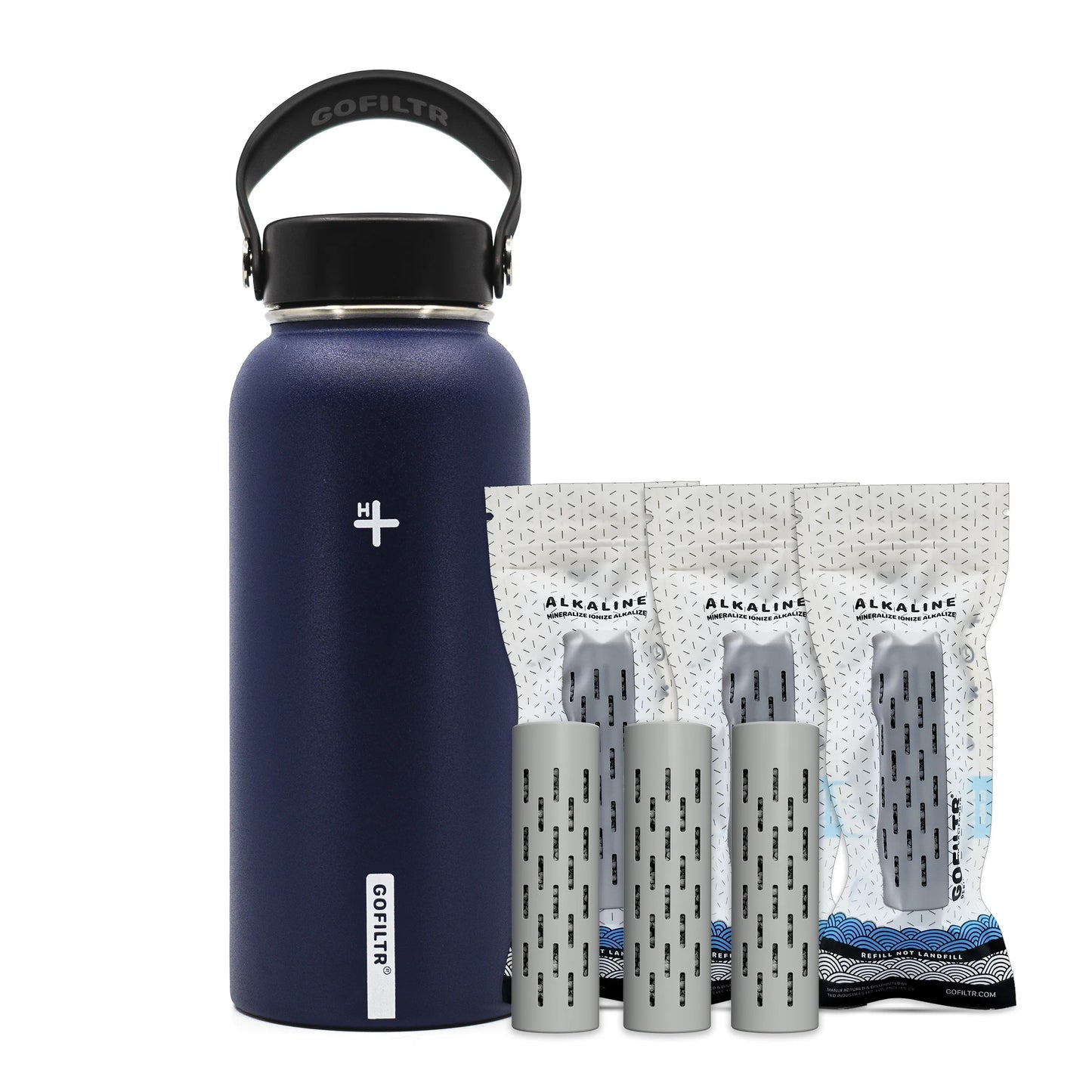 32 Oz Insulated Alkaline Water Bottle - Generates 9.5 pH Alkaline Water
