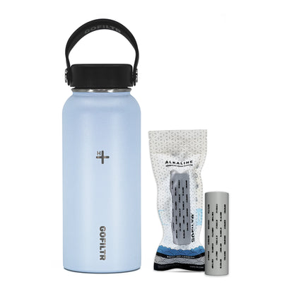 32 Oz Insulated Alkaline Water Bottle - Generates 9.5 pH Alkaline Water