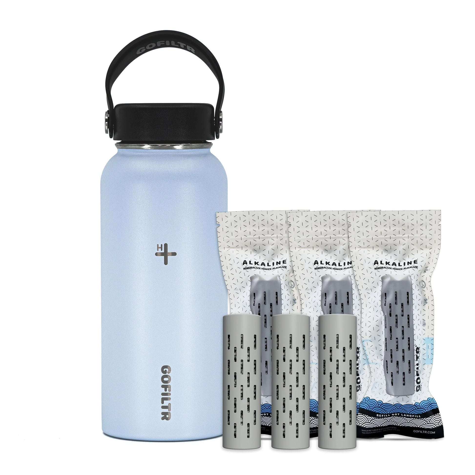 32 Oz Insulated Alkaline Water Bottle - Generates 9.5 pH Alkaline Water